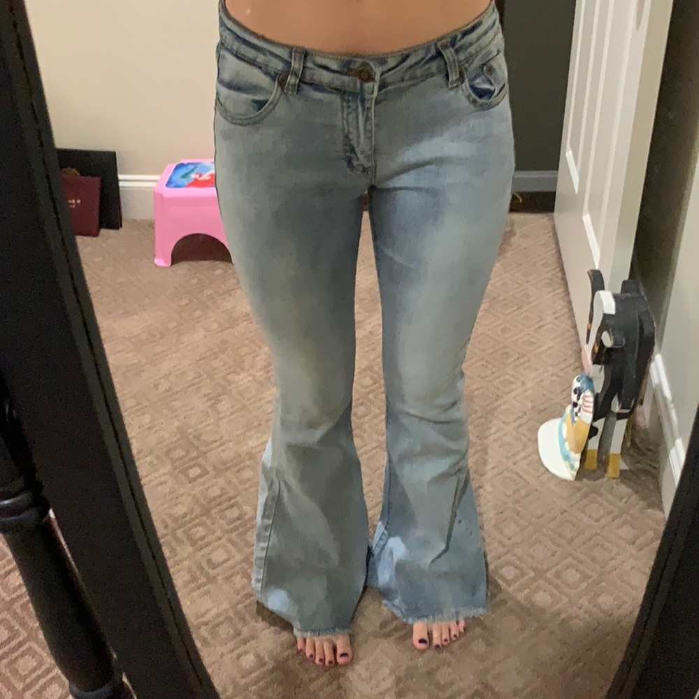 low rise boot cut jeans